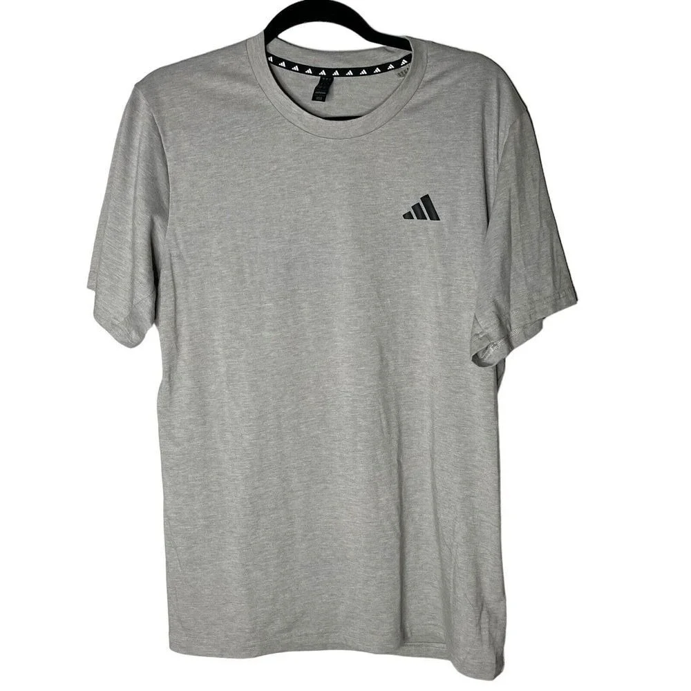 Adidas Men Gray Heathered Crew Neck Short Sleeve T Shirt Size‎ Large  Aeroready